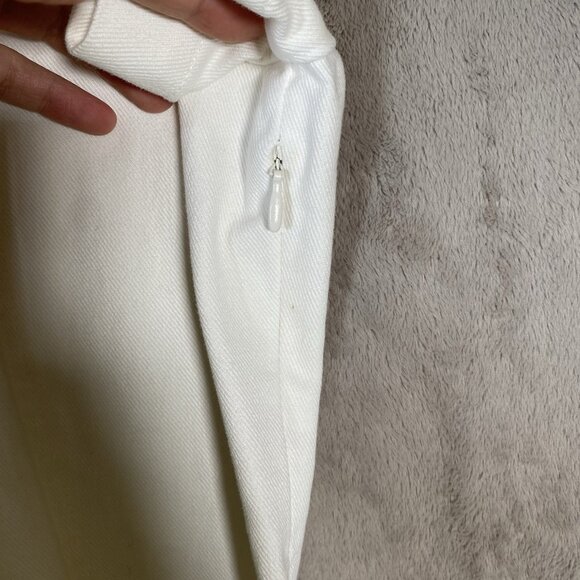 ZARA White Denim Mini Polo Dress M Preppy Minimalist Clean Girl Collared Pockets - Picture 6 of 16